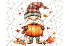 Fall Gnome PNG Clipart, Cute Autumn Gnomes with Pumpkins Product Image 5