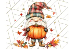 Fall Gnome PNG Clipart, Cute Autumn Gnomes with Pumpkins Product Image 5
