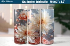 3D Flower 20 OZ Skinny Tumbler Sublimation Product Image 1
