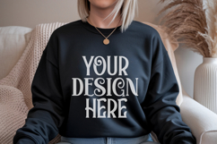 Black Gildan 18000 Sweatshirt mockup Product Image 1
