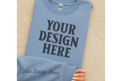 Gildan 18000 Chambray Sleeve Sweatshirt Mockup Product Image 1