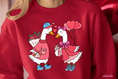 Valentine PNG, Hand Drawn Family Goose Valentine PNG Clipart Product Image 3