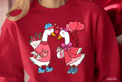 Valentine PNG, Hand Drawn Family Goose Valentine PNG Clipart Product Image 3