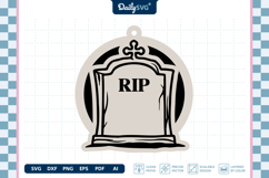 Halloween Tombstone Earrings Laser Cut SVG Product Image 3