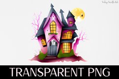 Haunted House - Transparent PNG Halloween Clipart Graphic Product Image 1