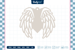 Angel Wing Heart Earrings Laser Cut SVG Product Image 3