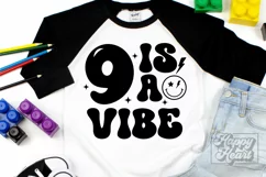 9 Is A Vibe SVG - 9th Birthday Retro - Nine Birthday Boy PN Product Image 2
