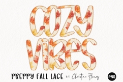 Preppy Leaf Fall Lace PNG Alphabet | Sublimation Font Product Image 2