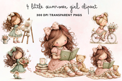 Little Summer Girl Clipart PNG Product Image 1