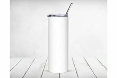 20oz Skinny Tumbler Mockup Full wrap | Full view wrap mockup Product Image 9