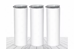 3 Skinny 20oz Tumblers Mockup | Full view wrap mockup Product Image 9