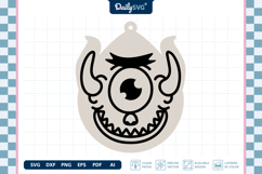 Monster Teardrop Keychain Laser Cut SVG Product Image 3