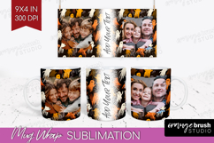 Halloween Photo Mug Wrap PNG - Brush Stroke Picture Frame Product Image 1