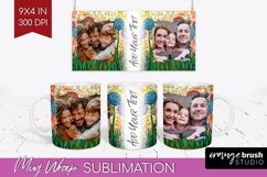 Stained Glass Photo Mug Wrap PNG - Flowers Picture Frame Mug Product Image 1