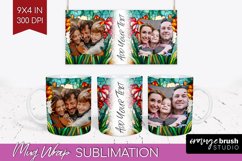 Stained Glass Photo Mug Wrap PNG - Flowers Picture Frame Mug Product Image 1