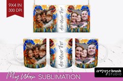 Stained Glass Photo Mug Wrap PNG - Flowers Picture Frame Mug Product Image 1