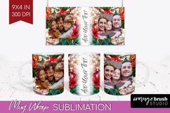 Stained Glass Photo Mug Wrap PNG - Flowers Picture Frame Mug Product Image 1