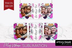 Valentines Day Photo Mug Wrap PNG - Heart Picture Frame Mug Product Image 1