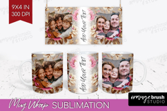 Floral Photo Mug Wrap PNG - Peony Flower Picture Frame Mug Product Image 1