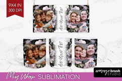 Floral Photo Mug Wrap PNG - Peony Flower Picture Frame Mug Product Image 1