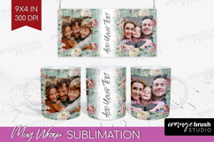 Floral Photo Mug Wrap PNG - Peony Flower Picture Frame Mug Product Image 1