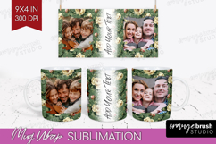 Floral Photo Mug Wrap PNG - Peony Flower Picture Frame Mug Product Image 1