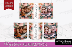Floral Photo Mug Wrap PNG - Peony Flower Picture Frame Mug Product Image 1