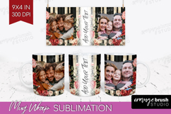 Floral Photo Mug Wrap PNG - Peony Flower Picture Frame Mug Product Image 1
