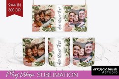 Flowers Photo Mug Wrap PNG - Vintage Floral Picture Frame Product Image 1