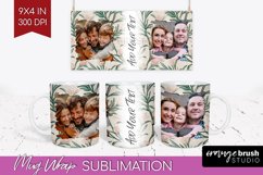 Flowers Photo Mug Wrap PNG - Vintage Floral Picture Frame Product Image 1