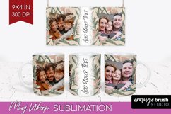 Flowers Photo Mug Wrap PNG - Vintage Floral Picture Frame Product Image 1