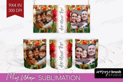 Stained Glass Photo Mug Wrap PNG - Flowers Picture Frame Mug Product Image 1