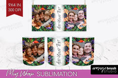 Stained Glass Photo Mug Wrap PNG - Flowers Picture Frame Mug Product Image 1