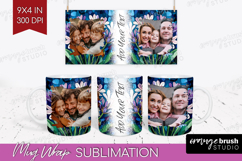 Stained Glass Photo Mug Wrap PNG - Flowers Picture Frame Mug Product Image 1