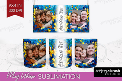 Stained Glass Photo Mug Wrap PNG - Flowers Picture Frame Mug Product Image 1