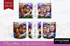 Stained Glass Photo Mug Wrap PNG - Flowers Picture Frame Mug Product Image 1
