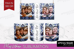 Folk Flowers Photo Mug Wrap PNG - Floral Picture Frame Mug Product Image 1