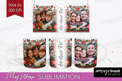 Folk Flowers Photo Mug Wrap PNG - Floral Picture Frame Mug Product Image 1