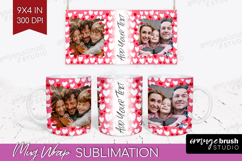 Heart Pattern Photo Mug Wrap PNG - Valentines Day Picture Product Image 1
