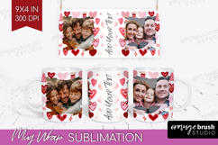 Heart Pattern Photo Mug Wrap PNG - Valentines Day Picture Product Image 1