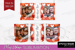 Heart Pattern Photo Mug Wrap PNG - Valentines Day Picture Product Image 1