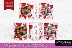 Heart Pattern Photo Mug Wrap PNG - Valentines Day Picture Product Image 1