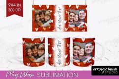 Heart Pattern Photo Mug Wrap PNG - Valentines Day Picture Product Image 1