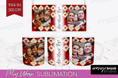 Heart Pattern Photo Mug Wrap PNG - Valentines Day Picture Product Image 1