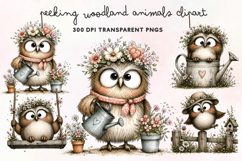 Peeking Woodland Animals Clipart PNG Product Image 1