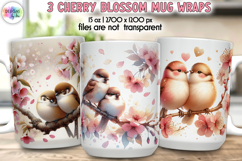 Cherry Blossom Mug Wrap, Sakura Floral Spring Mug Designs Product Image 1