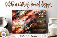 Abstract Cutting Board, Alcohol Ink Wooden Cutting Board Product Image 1