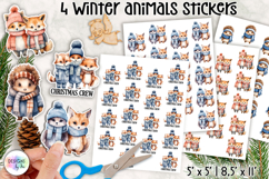 Winter Animals Stickers, Cozy Animals Stickers Product Image 1