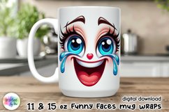 Funny Face Mug Wrap, Sarcastic Coffee Mug Wrap, Grumpy Face Product Image 1