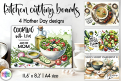 Mom’s Kitchen Cutting Board Sublimation, Mother Day Gifts Product Image 1